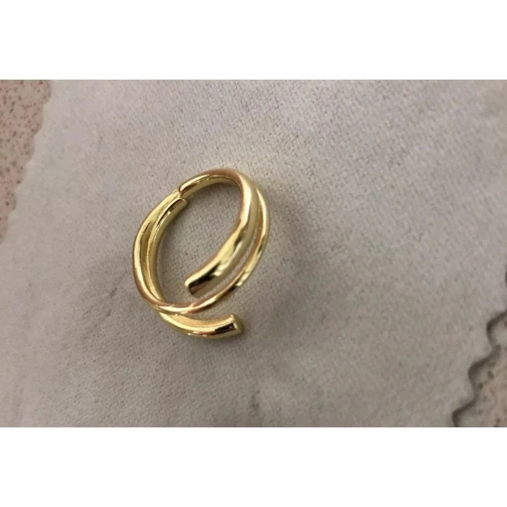 NEW Coil Ring Adjustable Wrap Gold Plated Sterling Silver Minimalist‎ Jewelry